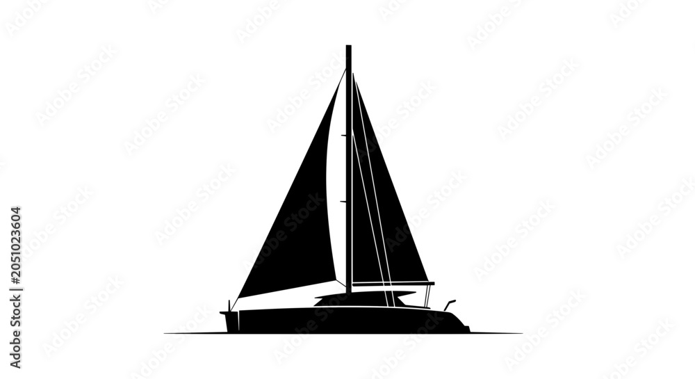 Fototapeta premium Sailboat on the water surface.