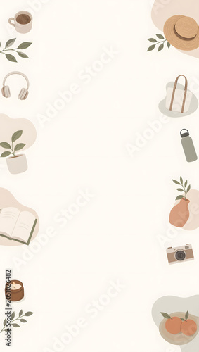 pastel background with lifestyle theme