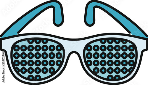 Konstfotografi Pinhole glasses vector illustration for vision improvement and eye exercise