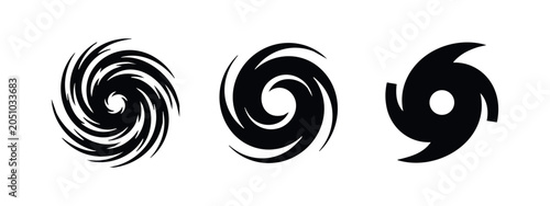 Fotografía Hurricane and cyclone weather icons - powerful storm and vortex symbols