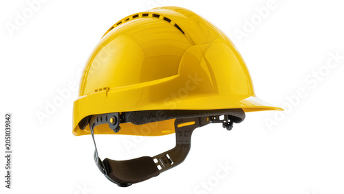 Yellow hard hat with adjustable suspension system