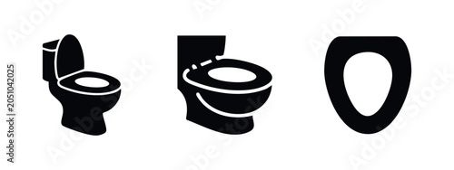 Foto Toilet and Toilet Seat Icon Set