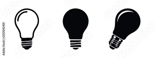Photos Light bulb icons set