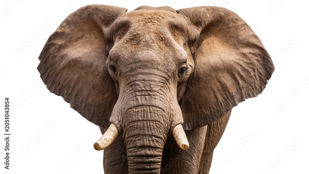 Obraz premium African elephant head with large ears and tusks