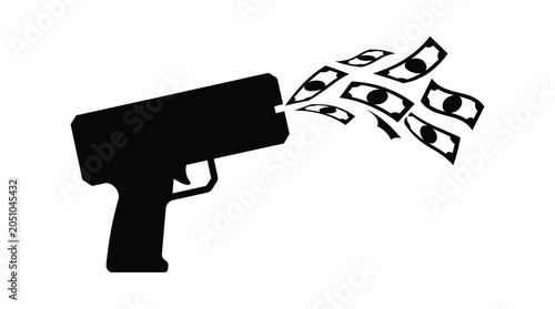 Photos Pistol Silhouette Shooting Currency Black And White Graphic