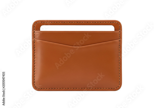 Brown leather wallet with credit cards and cash