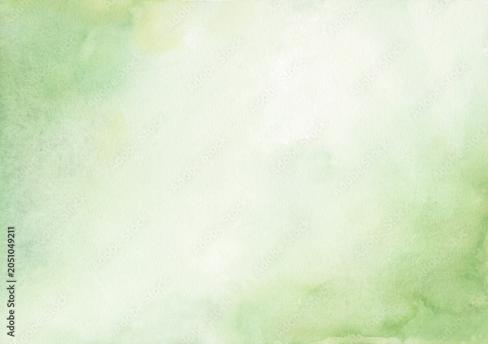 Obraz premium Light green watercolor background with elegant paper texture and soft wash
