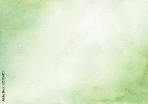 Light green watercolor background with elegant paper texture and soft wash