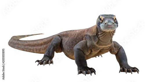 Canvastavla Komodo dragon reptile with scaly skin and sharp claws