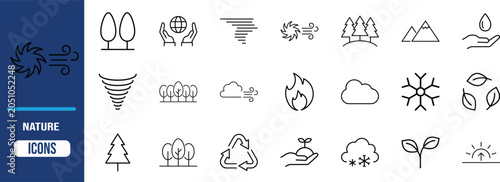 Valokuva Environmental and natural phenomena icons