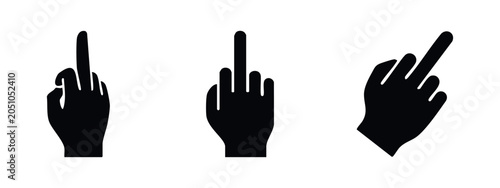 Photos Middle finger gesture icons set