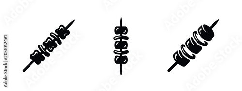 Obraz na płótnie Shish kebab icons set