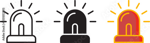 Canvas-taulu Set of emergency light icons with different states