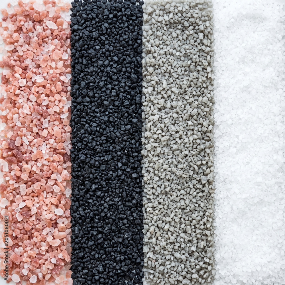 Fototapeta premium Salt varieties vertical columns