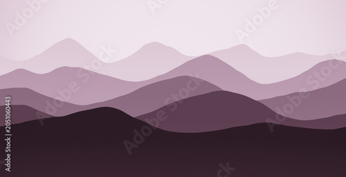 Abstract violet layered mountain range background with mountain, landscape