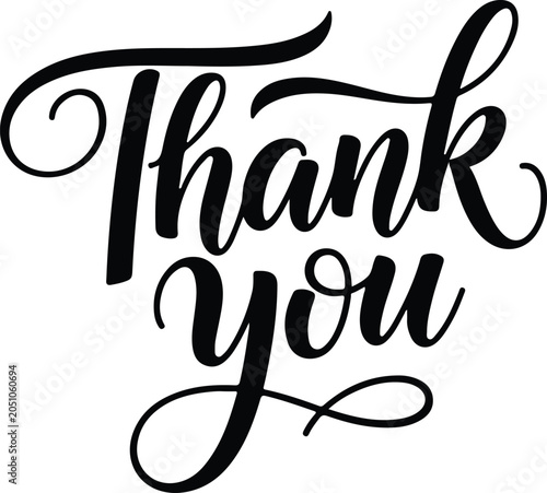 Elegant silhouette calligraphy thank you greeting