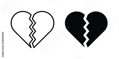 Tableau sur toile Broken heart icon