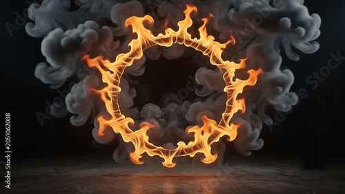 Magic Fire Ring Swirl Overlay featuring circular flame ring swirls in place VFX Overlay