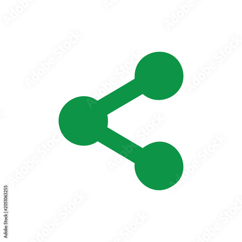 Green Network Connection Icon with Three Connected Nodes on White Background