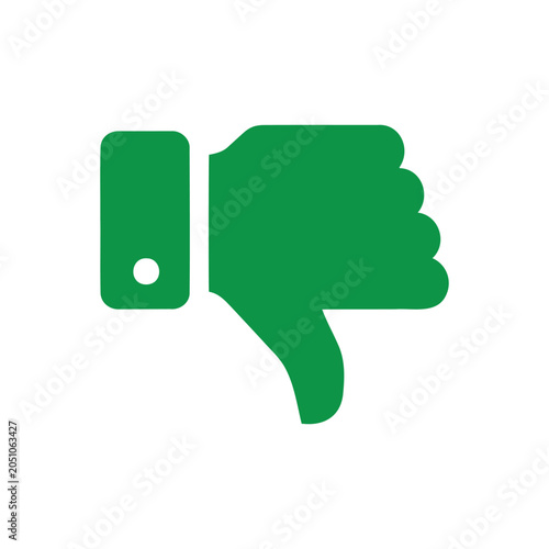 Green Thumbs Down Icon for Disapproval and Negative Feedback Symbol