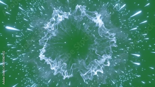 Pulsing Blue Energy Burst Element featuring circular blue energy burst expands outward Green Screen Element
