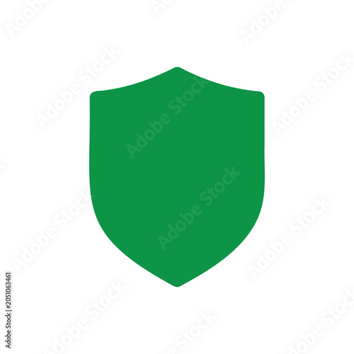 Green Shield Icon for Protection, Security, and Safety