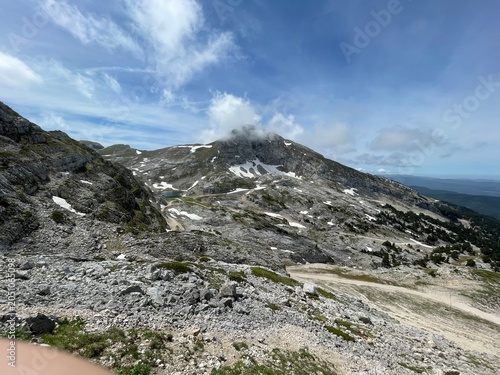 Randonnée dans le vercors avec fleur, montagne et lac de la grande moucherolle