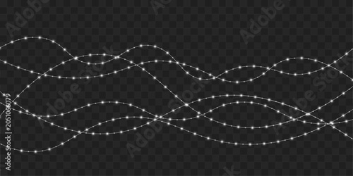 Foto White fairy lights strand with elegant arc shape and soft glowing illumination