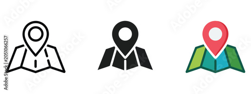 Quadro su tela Map pin icon illustrating location marker navigation system, geographic position
