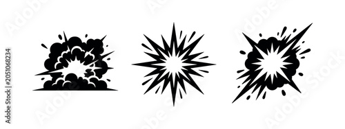 Φωτογραφία Explosion burst icon set