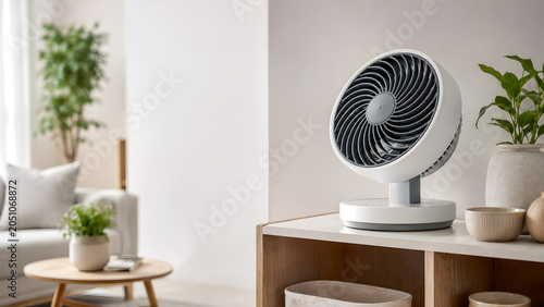 Small Air Circulator Fan in Minimal Living Room