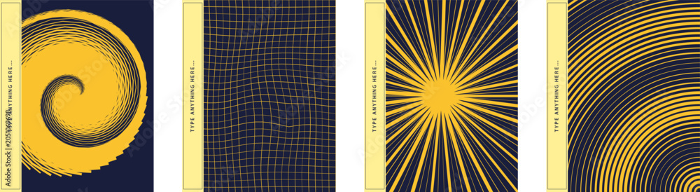 Fototapeta premium Yellow and Black Gradient Backgrounds with Geometric Patterns