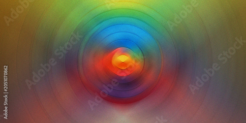 Bild auf Leinwand Colorful concentric circles with grainy texture forming rainbow ripple effect for creative background and modern abstract design
