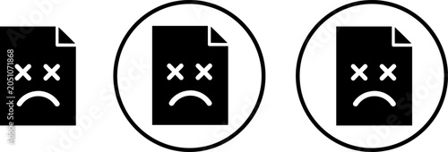 Konstfotografi Broken file icon set, document error symbol, dead document vector illustration