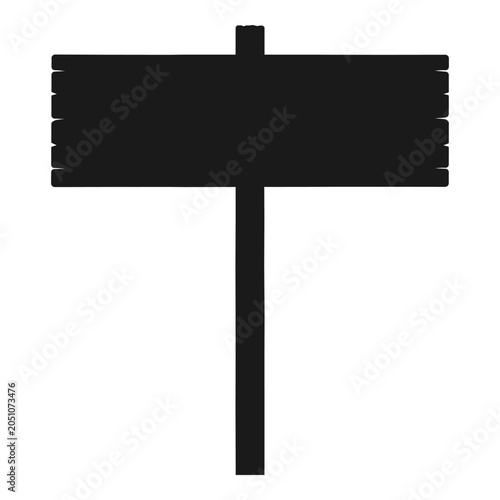 Weathered Wooden Long Rectangle Signpost Icon