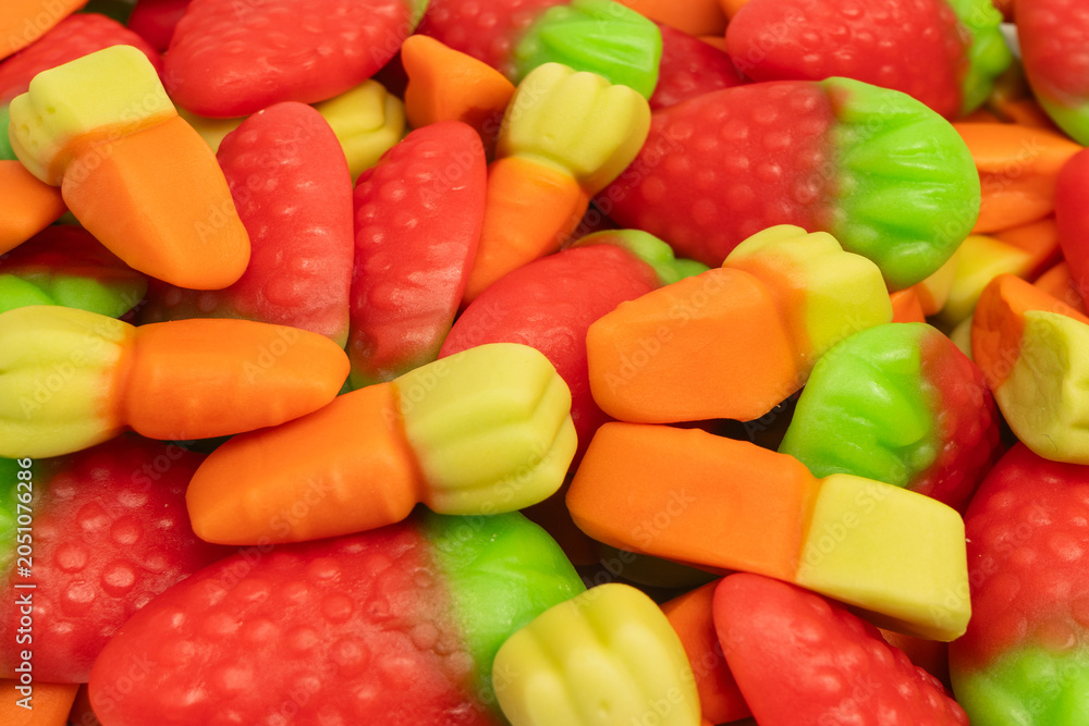 Obraz premium Assorted colorful gummy candies. Jelly sweets.