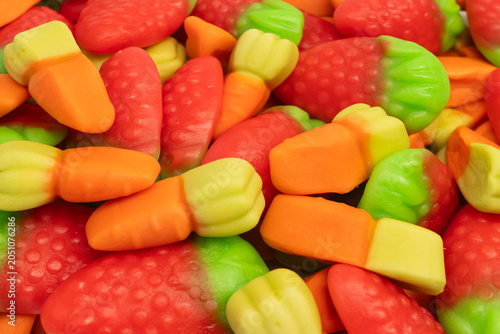 Schilderij op canvas Assorted colorful gummy candies. Jelly  sweets.
