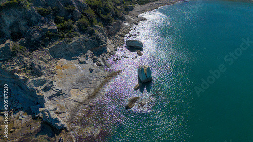 Schilderij op canvas Photograph in the field of sail rocks in Foca district of Izmir province
