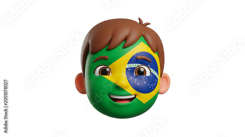 Creative national flag face paint concept on a cute cartoon avatar.