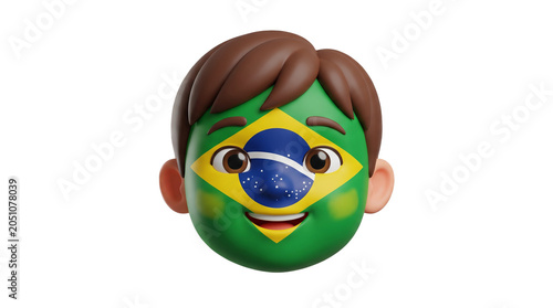 Transparent PNG character head ideal for educational and sporting designs.