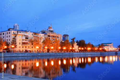 Cityscape Dusk River Reflection Lights