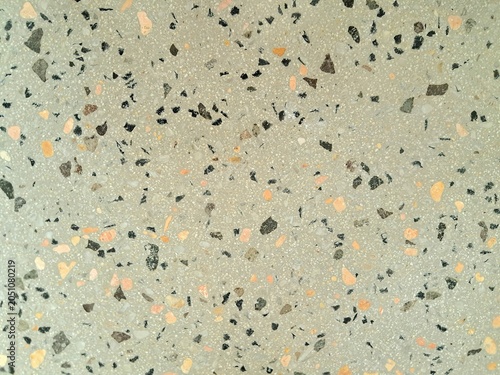 Polished terrazzo stone texture background, perfect for modern interior design template or luxury product packaging backdrop. 