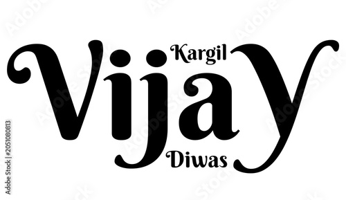 Schilderij op canvas Kargil Vijay Diwas Text PNG with Indian Flag