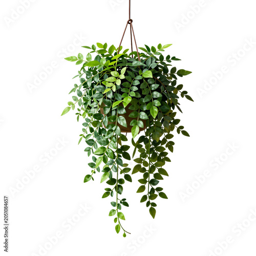Hanging houseplant with cascading vines adds a touch of greenery to any indoor space