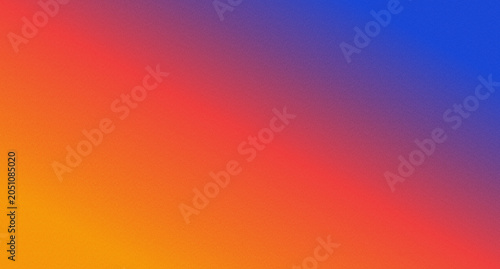 Scripted Content Abstract Diagonal Gradient featuring Vivid Tangerine Orange Flare transitioning through Intense Fiery Coral Red into Rich Cobalt Blue with High Contrast Velvet Noise Texture Backdrop
