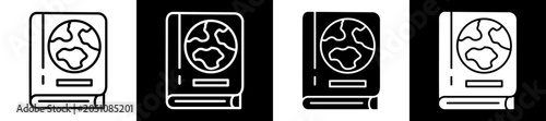 Photos Book Icon Black And White Vector Illustration.