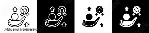 Billede på lærred Appraisal Icon In Outline And Glyph Styles With Black And White Variations