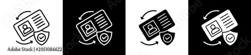 Принти на полотні Verification Icon In Outline And Glyph Styles With Black And White Variations
