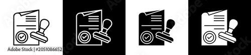 Bild auf Leinwand Validation Icon In Outline And Glyph Styles With Black And White Variations