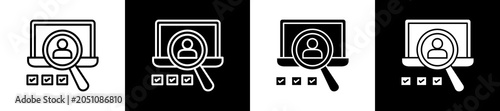Bilde på lerret Evaluation Icon In Outline And Glyph Styles With Black And White Variations